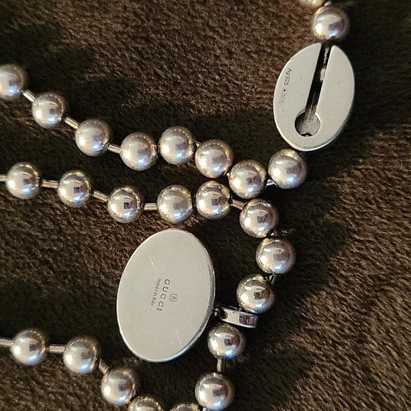 Beaded Interlocking GG Necklace - Picture 5 of 6